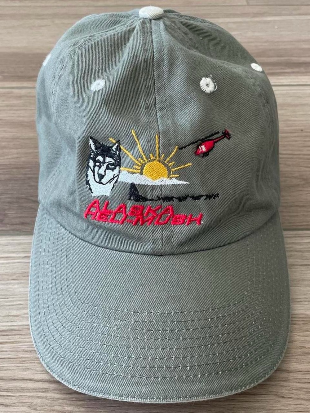 Vintage Alaska Wolf Helicopter Hat